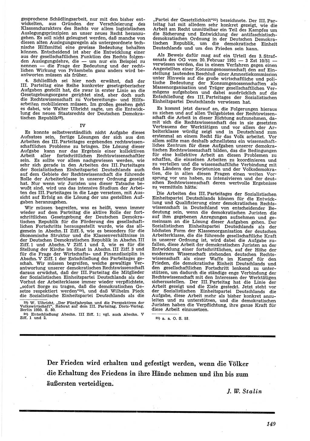 Neue Justiz (NJ), Zeitschrift für Recht und Rechtswissenschaft [Deutsche Demokratische Republik (DDR)], 5. Jahrgang 1951, Seite 149 (NJ DDR 1951, S. 149)