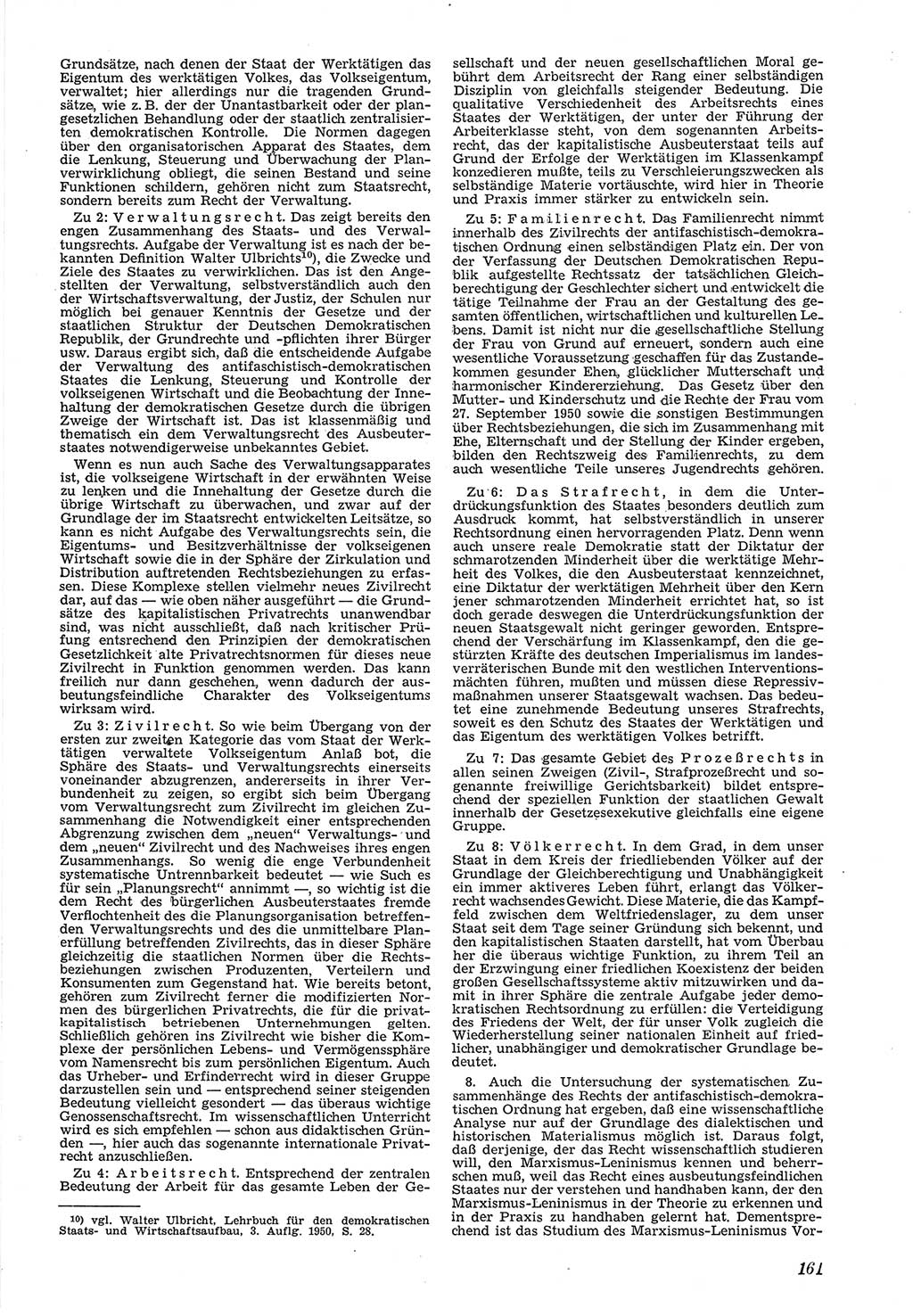 Neue Justiz (NJ), Zeitschrift für Recht und Rechtswissenschaft [Deutsche Demokratische Republik (DDR)], 5. Jahrgang 1951, Seite 161 (NJ DDR 1951, S. 161)