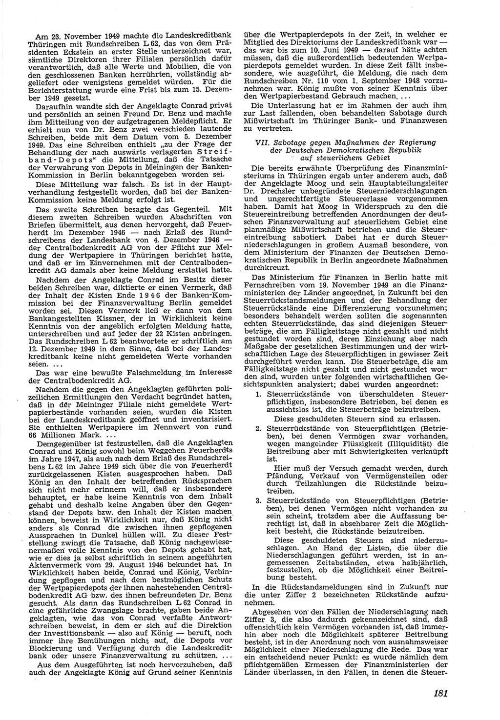 Neue Justiz (NJ), Zeitschrift für Recht und Rechtswissenschaft [Deutsche Demokratische Republik (DDR)], 5. Jahrgang 1951, Seite 181 (NJ DDR 1951, S. 181)