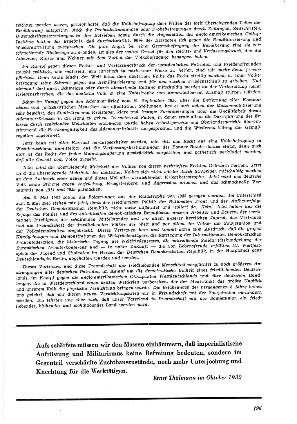 Neue Justiz (NJ), Zeitschrift für Recht und Rechtswissenschaft [Deutsche Demokratische Republik (DDR)], 5. Jahrgang 1951, Seite 195 (NJ DDR 1951, S. 195)