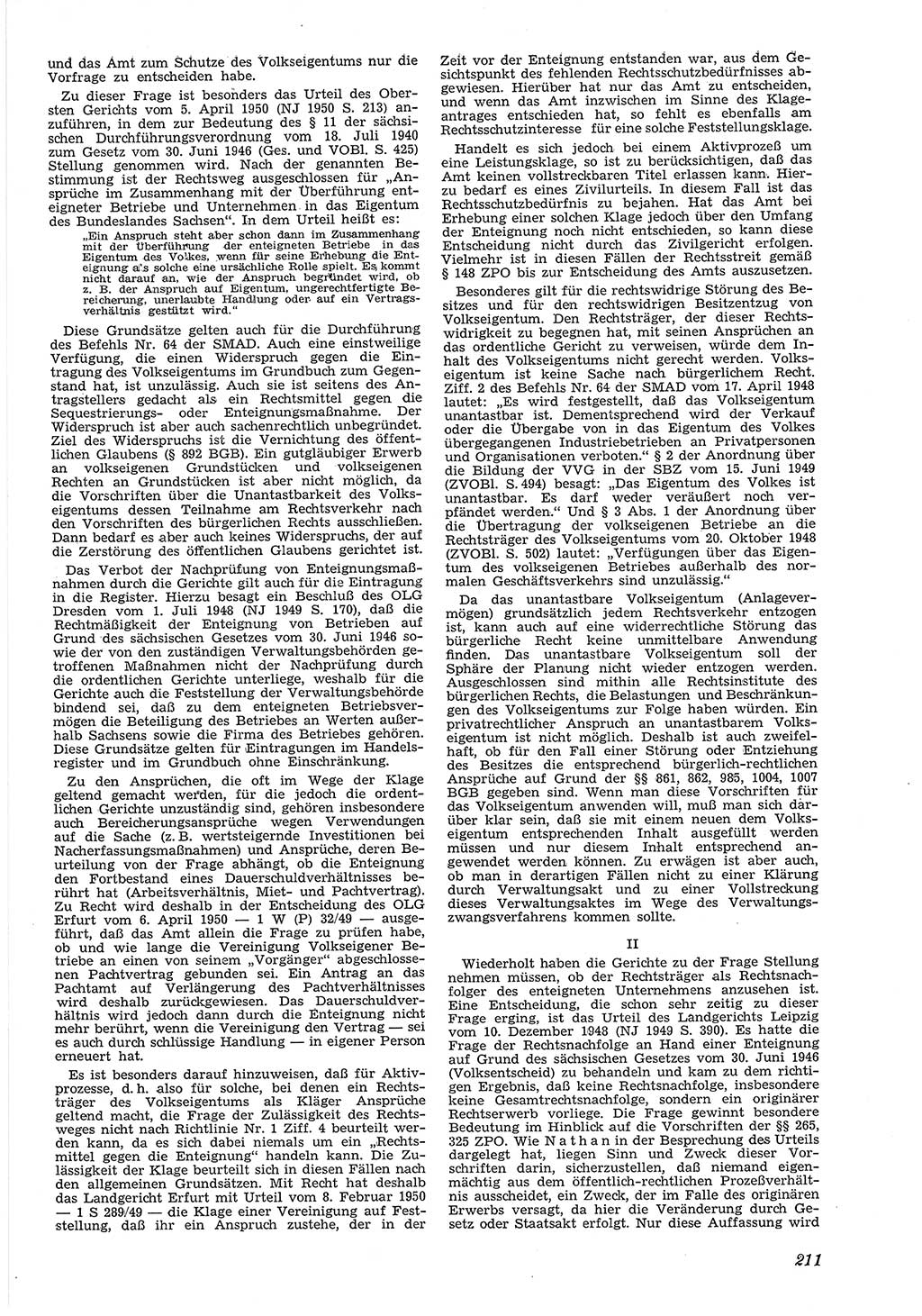 Neue Justiz (NJ), Zeitschrift für Recht und Rechtswissenschaft [Deutsche Demokratische Republik (DDR)], 5. Jahrgang 1951, Seite 211 (NJ DDR 1951, S. 211)
