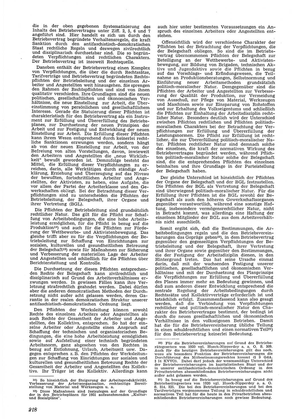 Neue Justiz (NJ), Zeitschrift für Recht und Rechtswissenschaft [Deutsche Demokratische Republik (DDR)], 5. Jahrgang 1951, Seite 218 (NJ DDR 1951, S. 218)