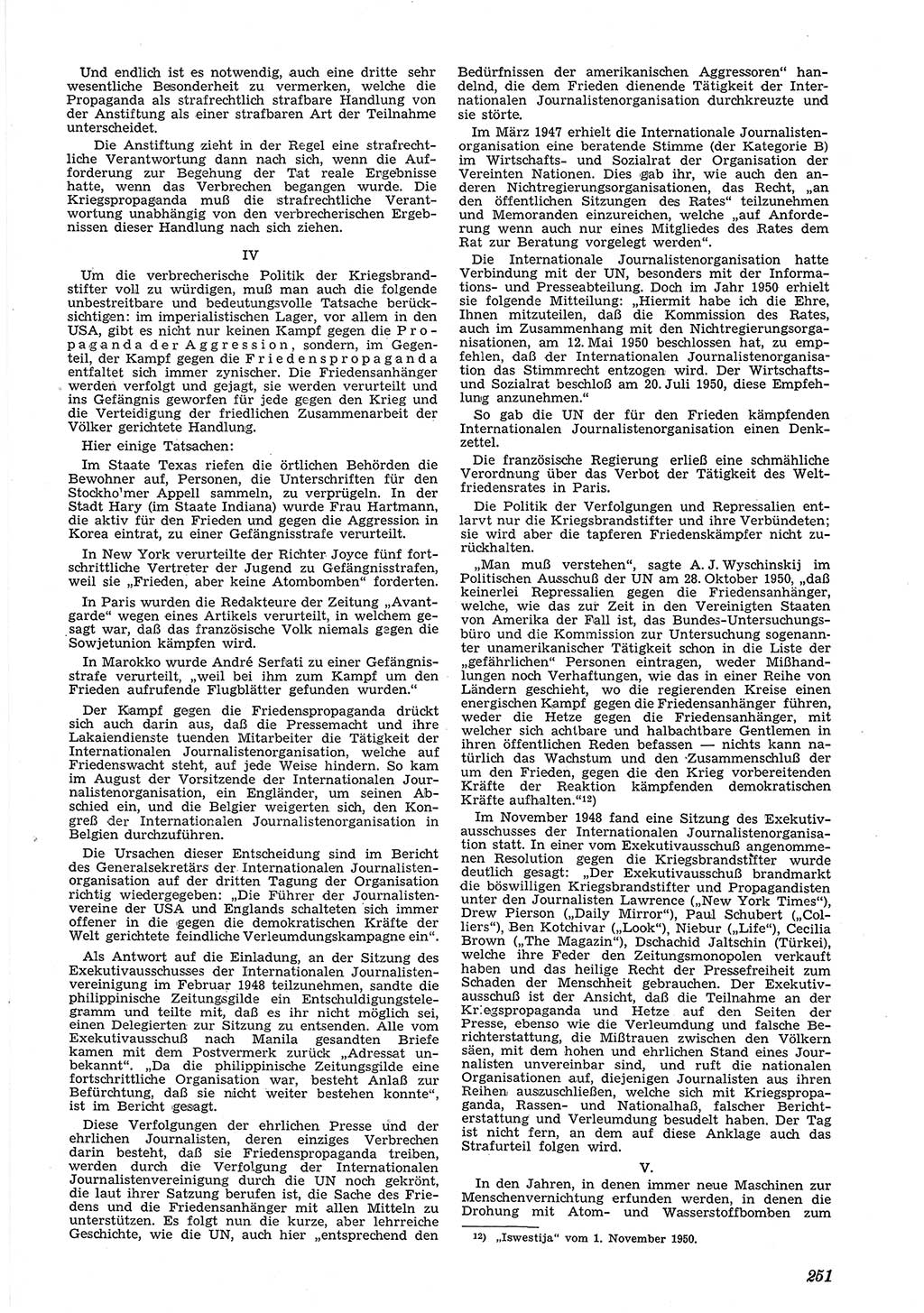 Neue Justiz (NJ), Zeitschrift für Recht und Rechtswissenschaft [Deutsche Demokratische Republik (DDR)], 5. Jahrgang 1951, Seite 251 (NJ DDR 1951, S. 251)