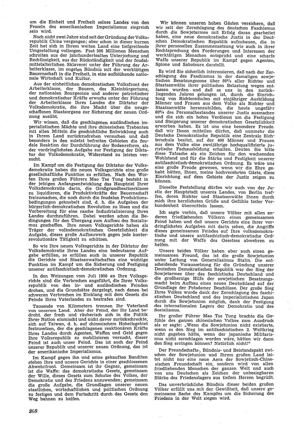 Neue Justiz (NJ), Zeitschrift für Recht und Rechtswissenschaft [Deutsche Demokratische Republik (DDR)], 5. Jahrgang 1951, Seite 268 (NJ DDR 1951, S. 268)