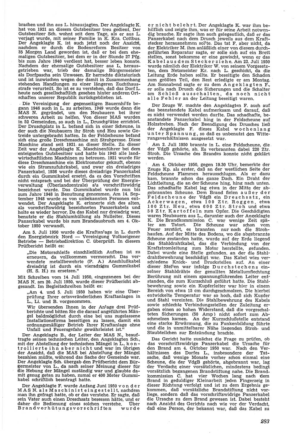 Neue Justiz (NJ), Zeitschrift für Recht und Rechtswissenschaft [Deutsche Demokratische Republik (DDR)], 5. Jahrgang 1951, Seite 283 (NJ DDR 1951, S. 283)