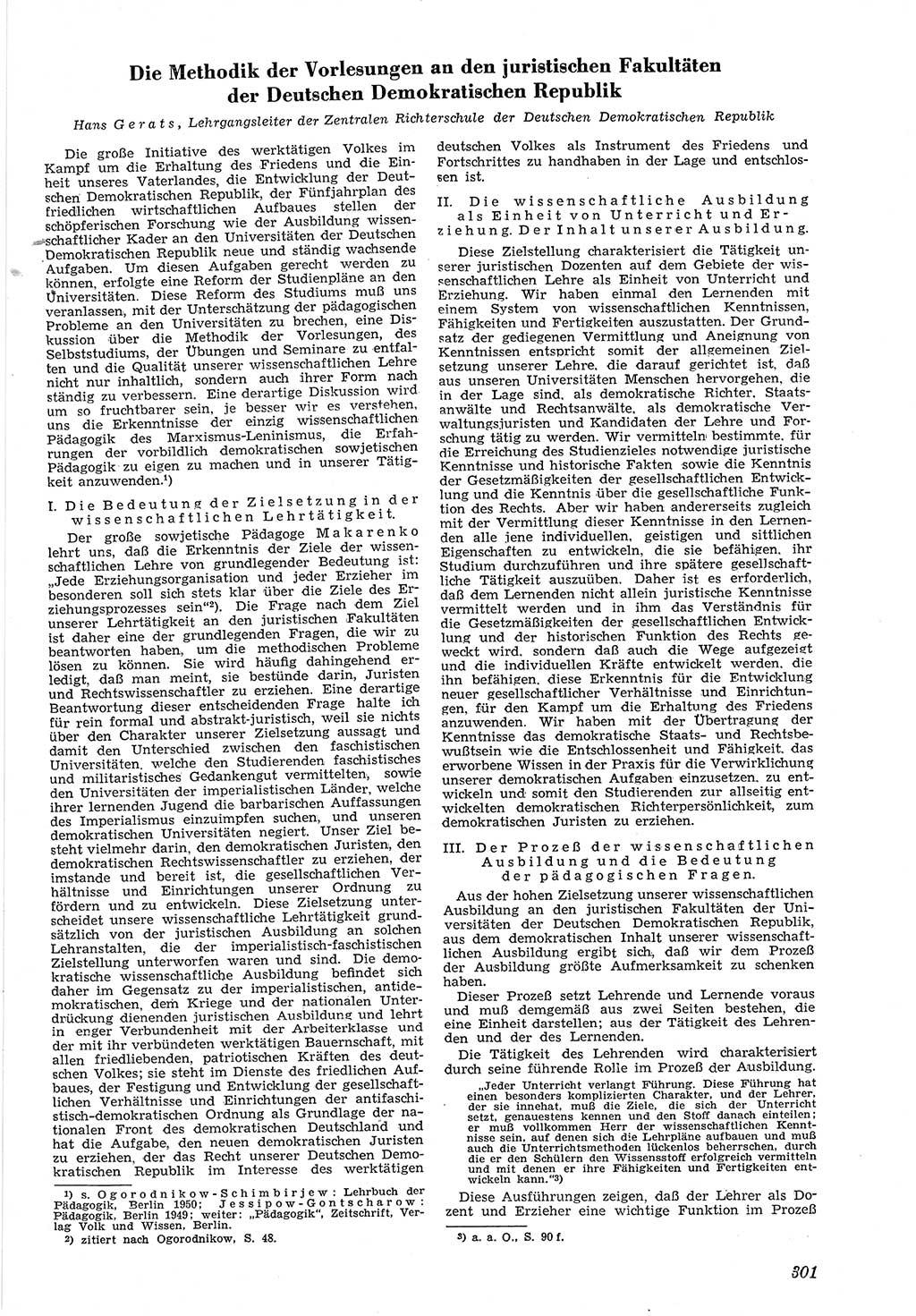 Neue Justiz (NJ), Zeitschrift für Recht und Rechtswissenschaft [Deutsche Demokratische Republik (DDR)], 5. Jahrgang 1951, Seite 301 (NJ DDR 1951, S. 301)