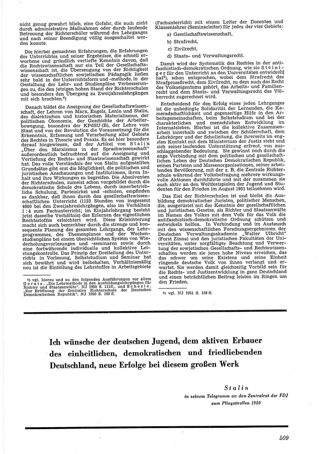 Neue Justiz (NJ), Zeitschrift für Recht und Rechtswissenschaft [Deutsche Demokratische Republik (DDR)], 5. Jahrgang 1951, Seite 309 (NJ DDR 1951, S. 309)