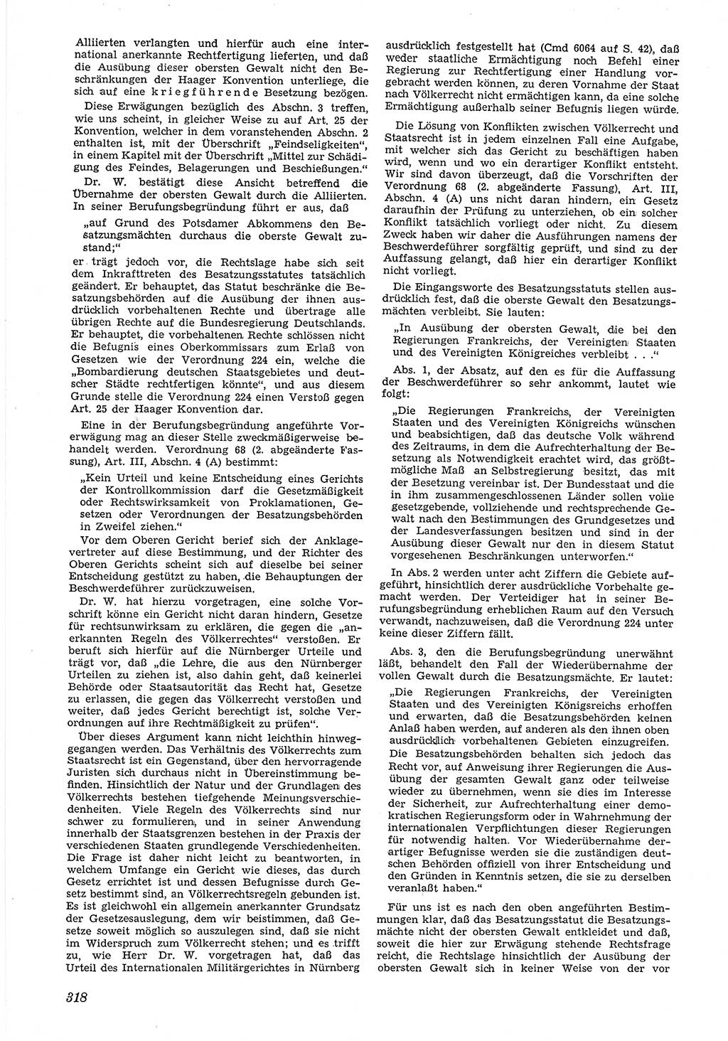 Neue Justiz (NJ), Zeitschrift für Recht und Rechtswissenschaft [Deutsche Demokratische Republik (DDR)], 5. Jahrgang 1951, Seite 318 (NJ DDR 1951, S. 318)