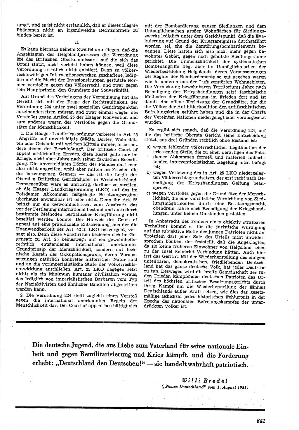 Neue Justiz (NJ), Zeitschrift für Recht und Rechtswissenschaft [Deutsche Demokratische Republik (DDR)], 5. Jahrgang 1951, Seite 341 (NJ DDR 1951, S. 341)