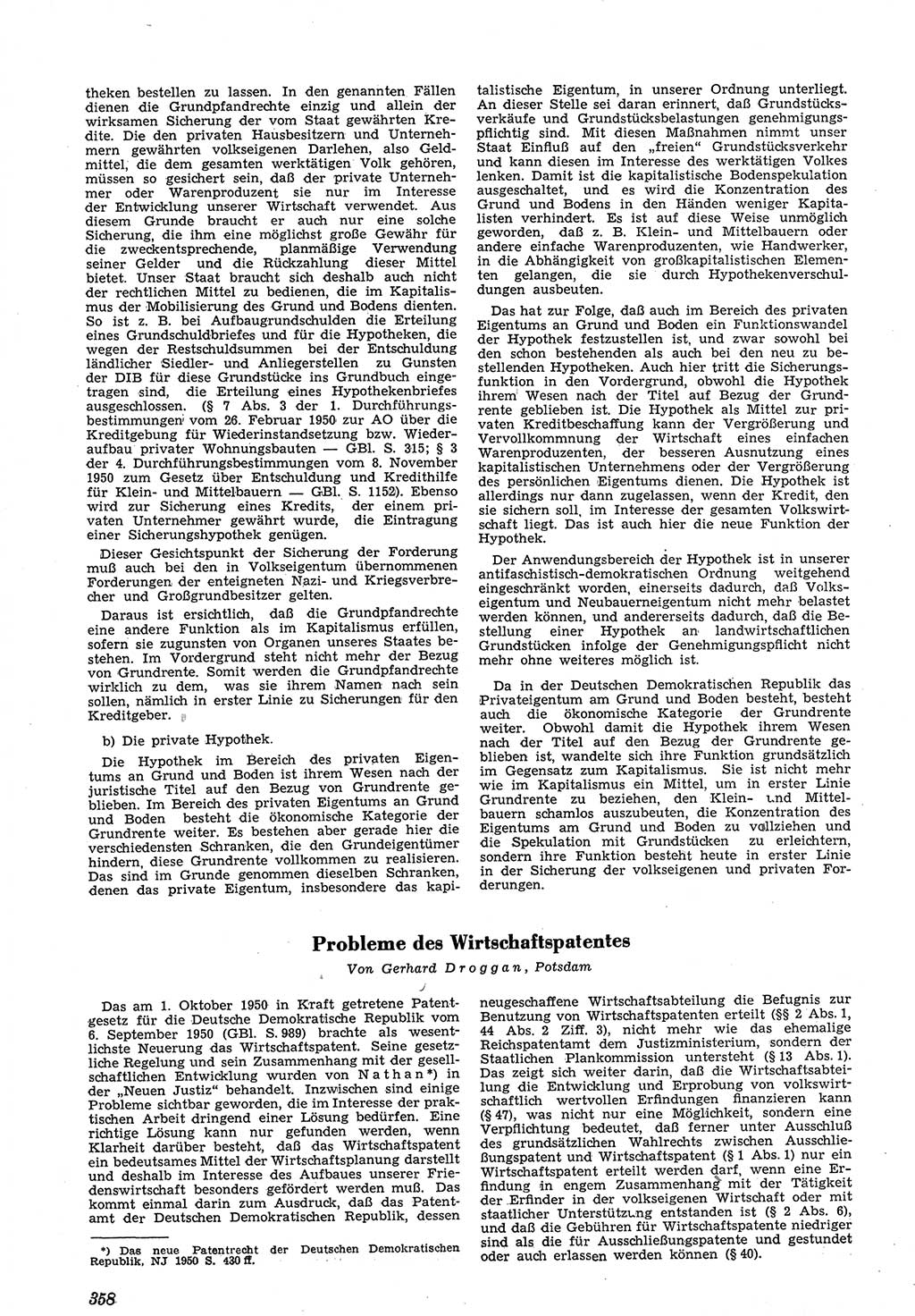 Neue Justiz (NJ), Zeitschrift für Recht und Rechtswissenschaft [Deutsche Demokratische Republik (DDR)], 5. Jahrgang 1951, Seite 358 (NJ DDR 1951, S. 358)