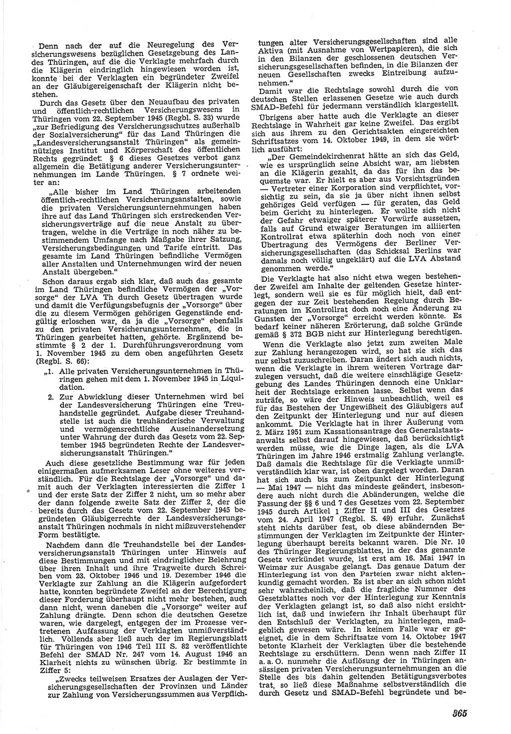 Neue Justiz (NJ), Zeitschrift für Recht und Rechtswissenschaft [Deutsche Demokratische Republik (DDR)], 5. Jahrgang 1951, Seite 365 (NJ DDR 1951, S. 365)