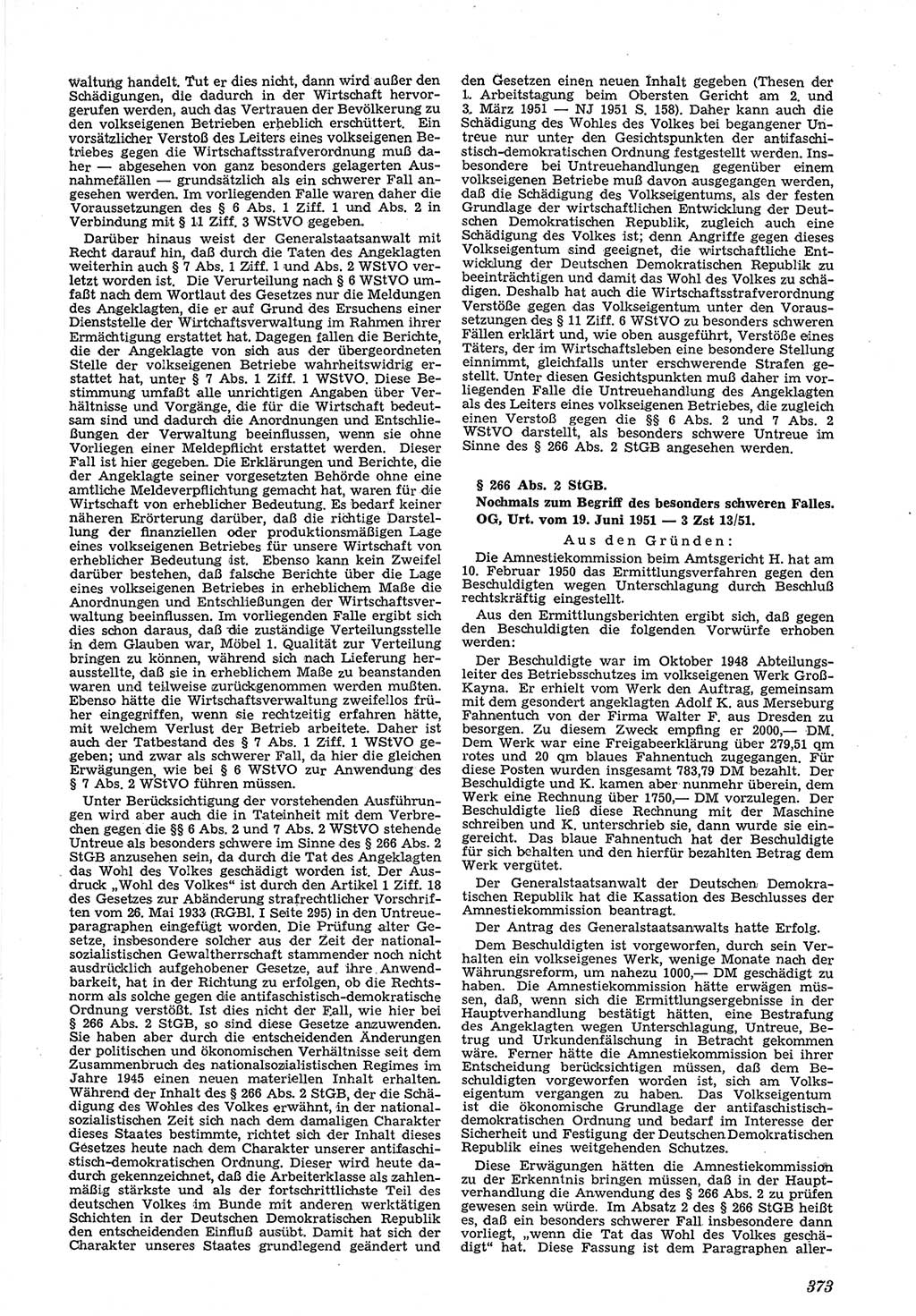 Neue Justiz (NJ), Zeitschrift für Recht und Rechtswissenschaft [Deutsche Demokratische Republik (DDR)], 5. Jahrgang 1951, Seite 373 (NJ DDR 1951, S. 373)