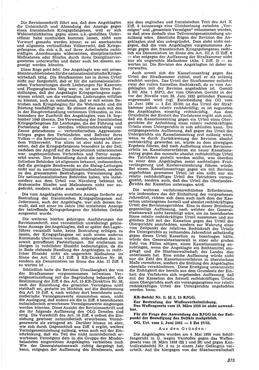 Neue Justiz (NJ), Zeitschrift für Recht und Rechtswissenschaft [Deutsche Demokratische Republik (DDR)], 5. Jahrgang 1951, Seite 375 (NJ DDR 1951, S. 375)
