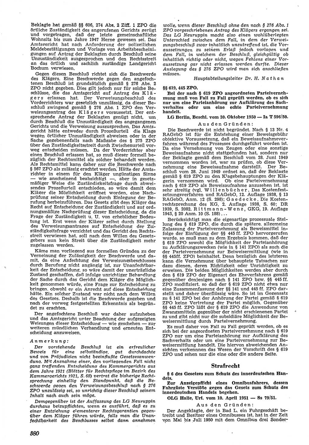 Neue Justiz (NJ), Zeitschrift für Recht und Rechtswissenschaft [Deutsche Demokratische Republik (DDR)], 5. Jahrgang 1951, Seite 380 (NJ DDR 1951, S. 380)