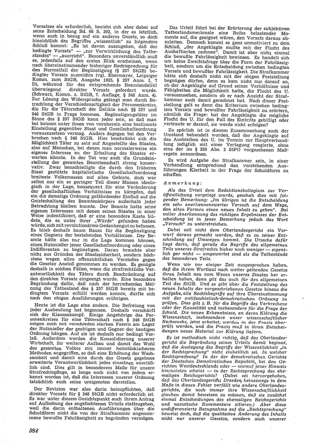 Neue Justiz (NJ), Zeitschrift für Recht und Rechtswissenschaft [Deutsche Demokratische Republik (DDR)], 5. Jahrgang 1951, Seite 382 (NJ DDR 1951, S. 382)