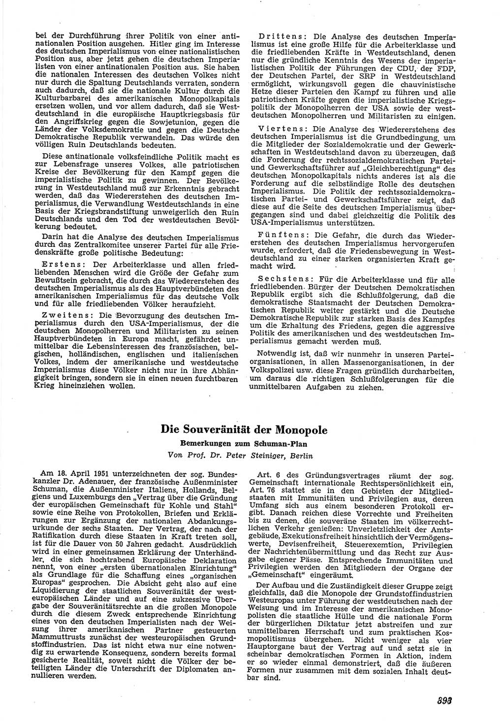 Neue Justiz (NJ), Zeitschrift für Recht und Rechtswissenschaft [Deutsche Demokratische Republik (DDR)], 5. Jahrgang 1951, Seite 393 (NJ DDR 1951, S. 393)