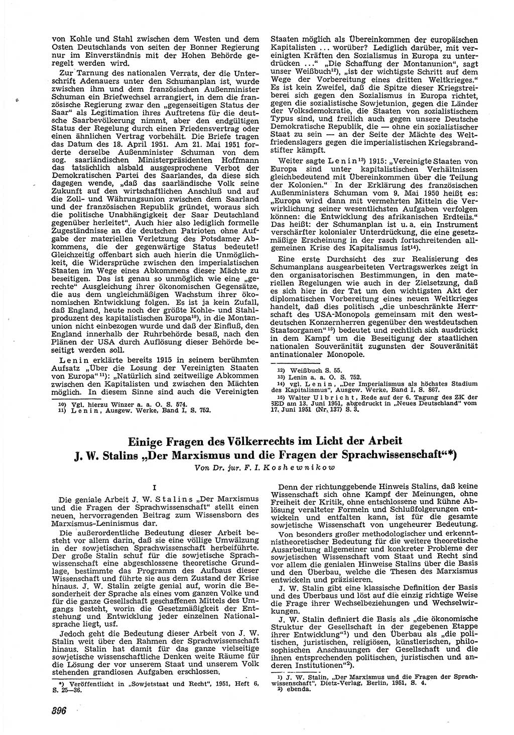 Neue Justiz (NJ), Zeitschrift für Recht und Rechtswissenschaft [Deutsche Demokratische Republik (DDR)], 5. Jahrgang 1951, Seite 396 (NJ DDR 1951, S. 396)