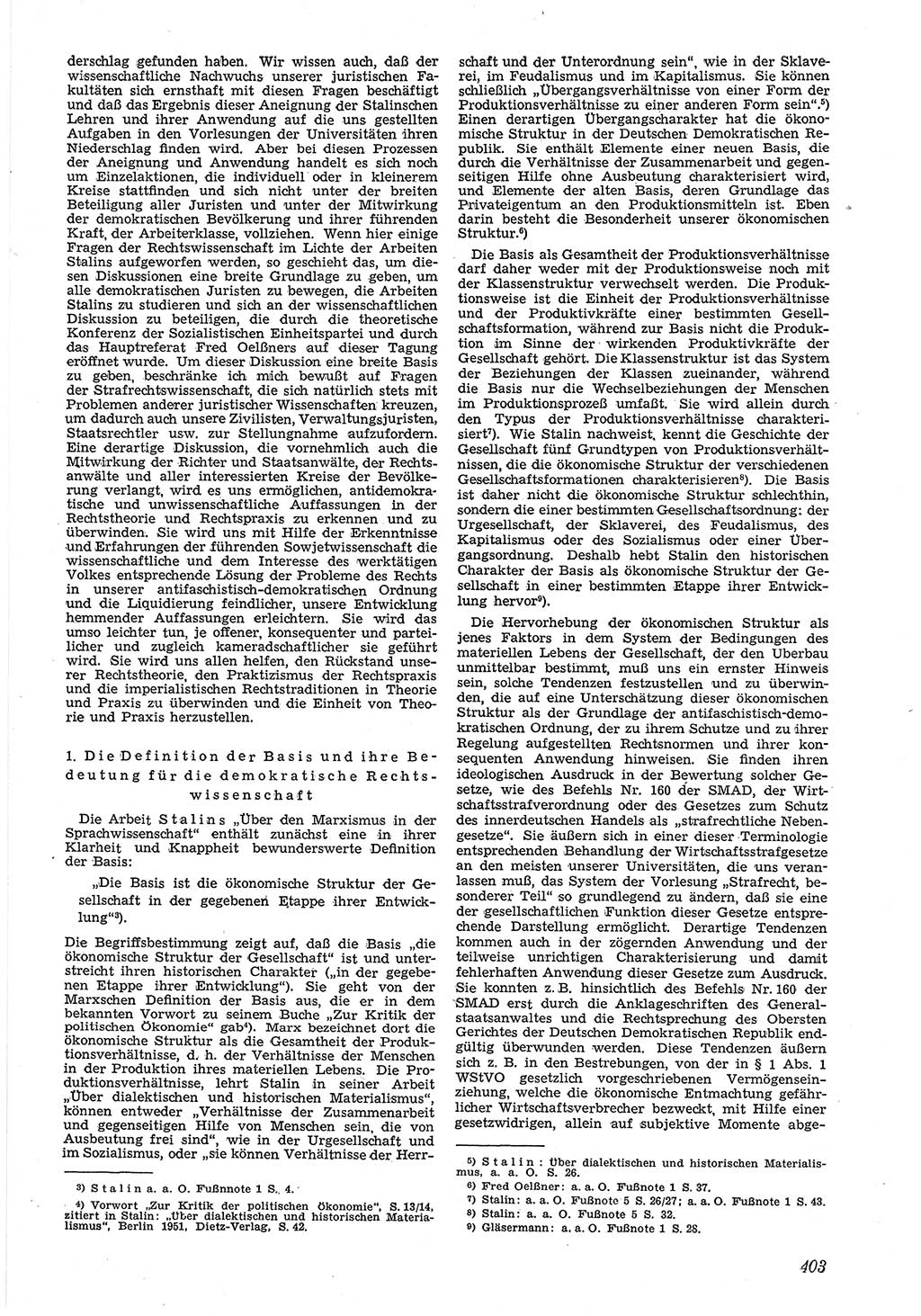 Neue Justiz (NJ), Zeitschrift für Recht und Rechtswissenschaft [Deutsche Demokratische Republik (DDR)], 5. Jahrgang 1951, Seite 403 (NJ DDR 1951, S. 403)