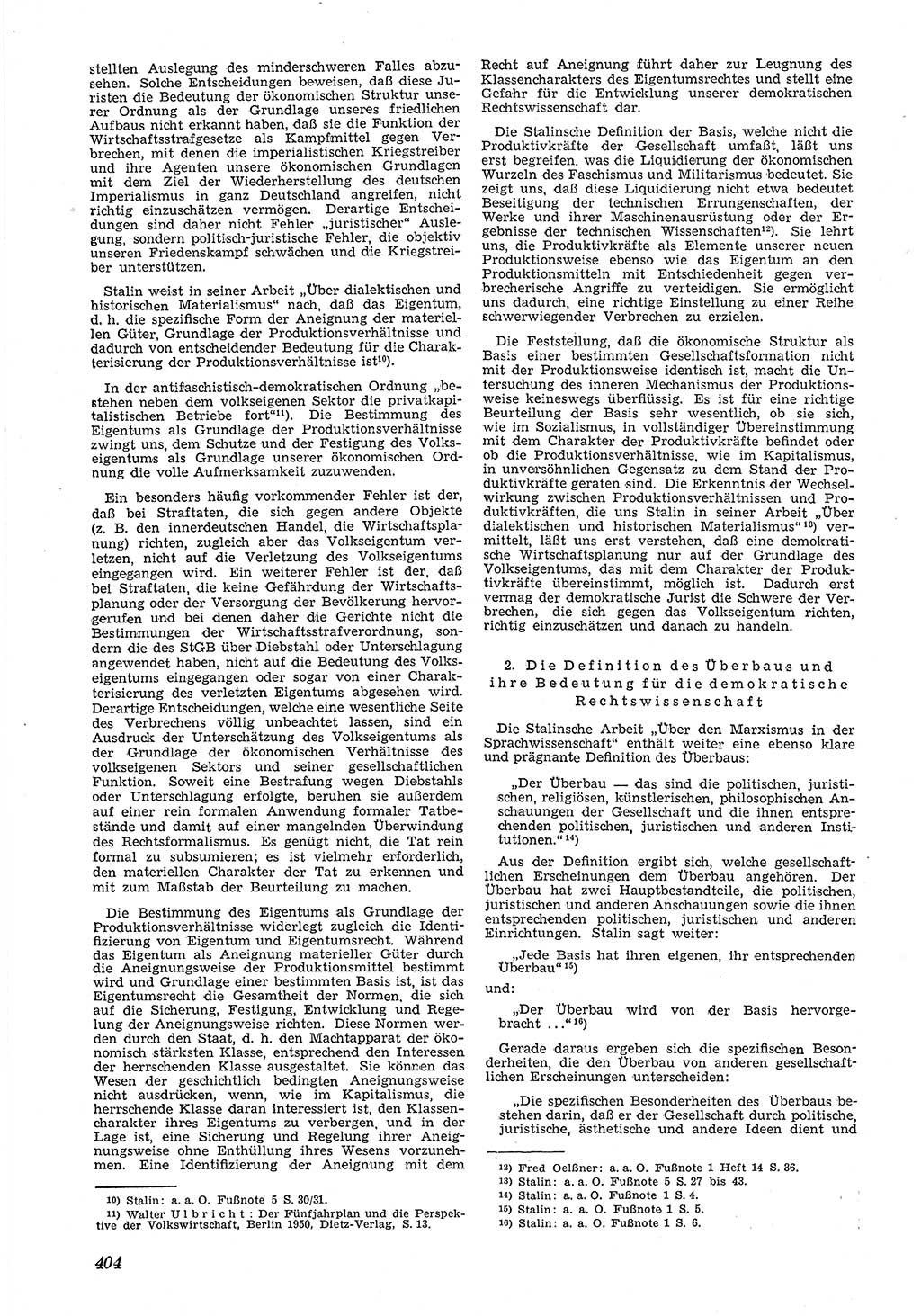 Neue Justiz (NJ), Zeitschrift für Recht und Rechtswissenschaft [Deutsche Demokratische Republik (DDR)], 5. Jahrgang 1951, Seite 404 (NJ DDR 1951, S. 404)