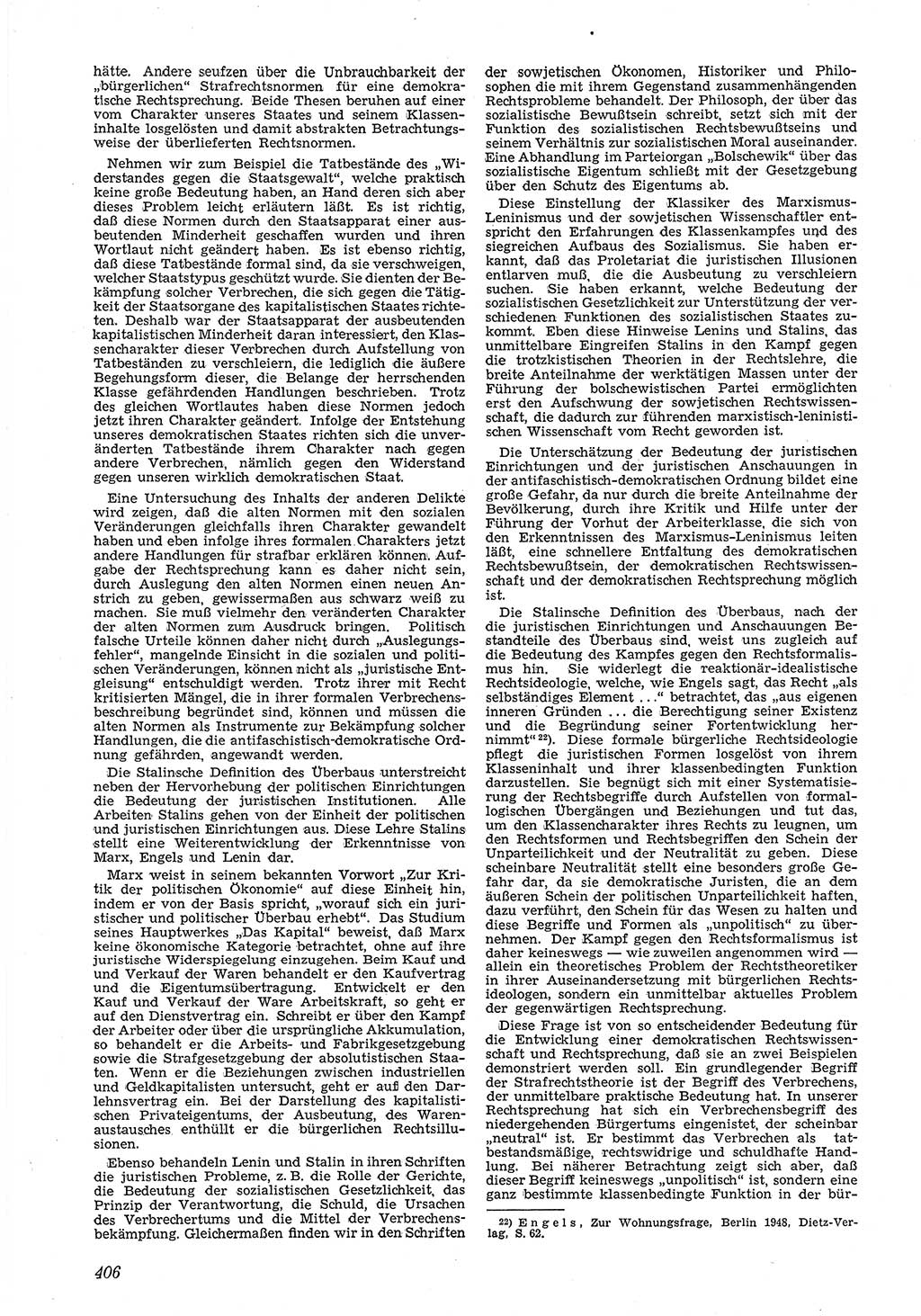 Neue Justiz (NJ), Zeitschrift für Recht und Rechtswissenschaft [Deutsche Demokratische Republik (DDR)], 5. Jahrgang 1951, Seite 406 (NJ DDR 1951, S. 406)