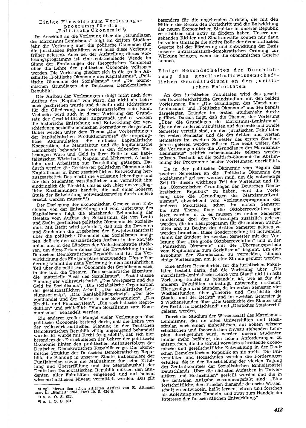 Neue Justiz (NJ), Zeitschrift für Recht und Rechtswissenschaft [Deutsche Demokratische Republik (DDR)], 5. Jahrgang 1951, Seite 413 (NJ DDR 1951, S. 413)