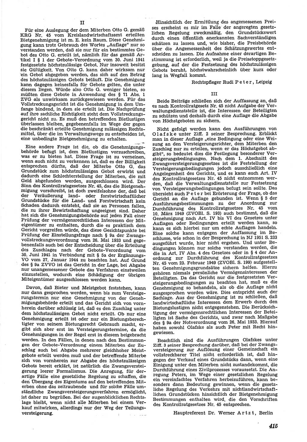 Neue Justiz (NJ), Zeitschrift für Recht und Rechtswissenschaft [Deutsche Demokratische Republik (DDR)], 5. Jahrgang 1951, Seite 415 (NJ DDR 1951, S. 415)
