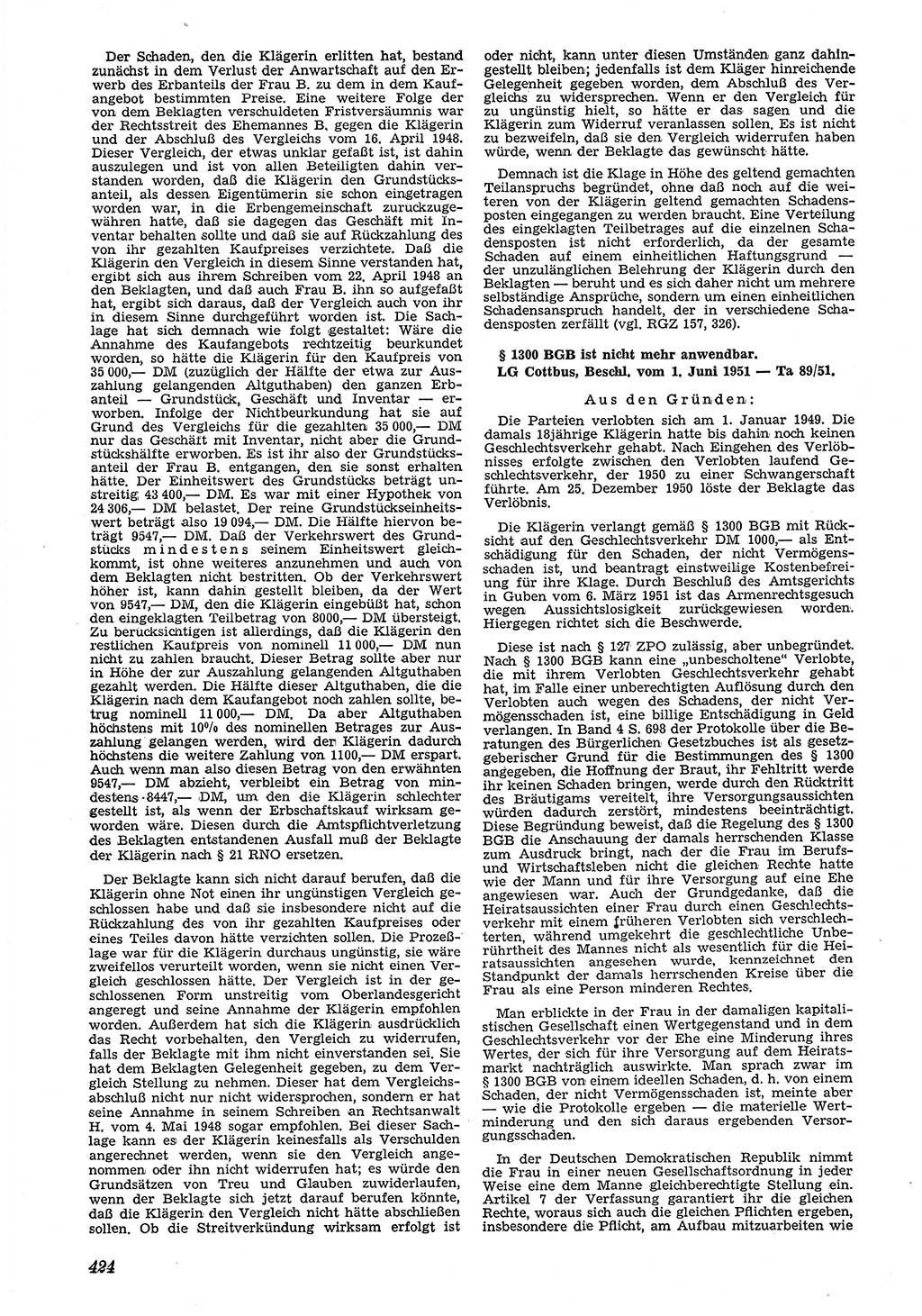 Neue Justiz (NJ), Zeitschrift für Recht und Rechtswissenschaft [Deutsche Demokratische Republik (DDR)], 5. Jahrgang 1951, Seite 424 (NJ DDR 1951, S. 424)