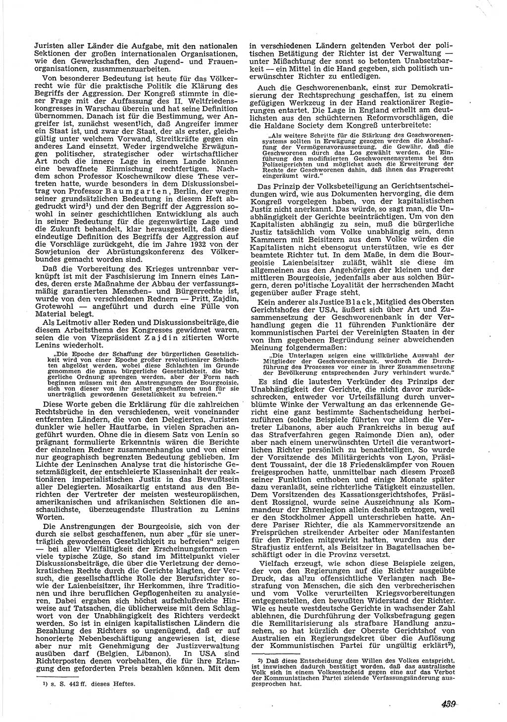 Neue Justiz (NJ), Zeitschrift für Recht und Rechtswissenschaft [Deutsche Demokratische Republik (DDR)], 5. Jahrgang 1951, Seite 439 (NJ DDR 1951, S. 439)