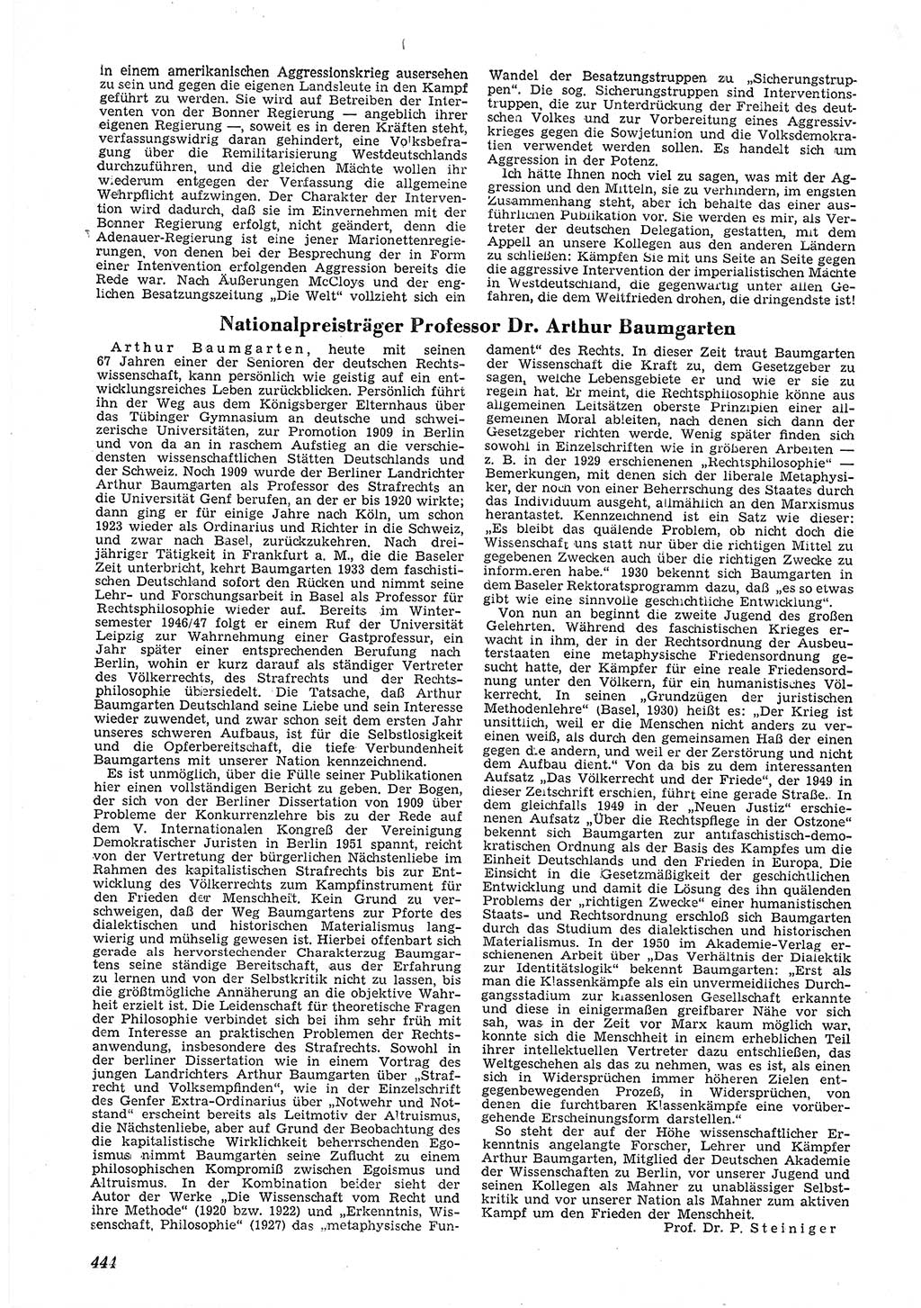 Neue Justiz (NJ), Zeitschrift für Recht und Rechtswissenschaft [Deutsche Demokratische Republik (DDR)], 5. Jahrgang 1951, Seite 444 (NJ DDR 1951, S. 444)