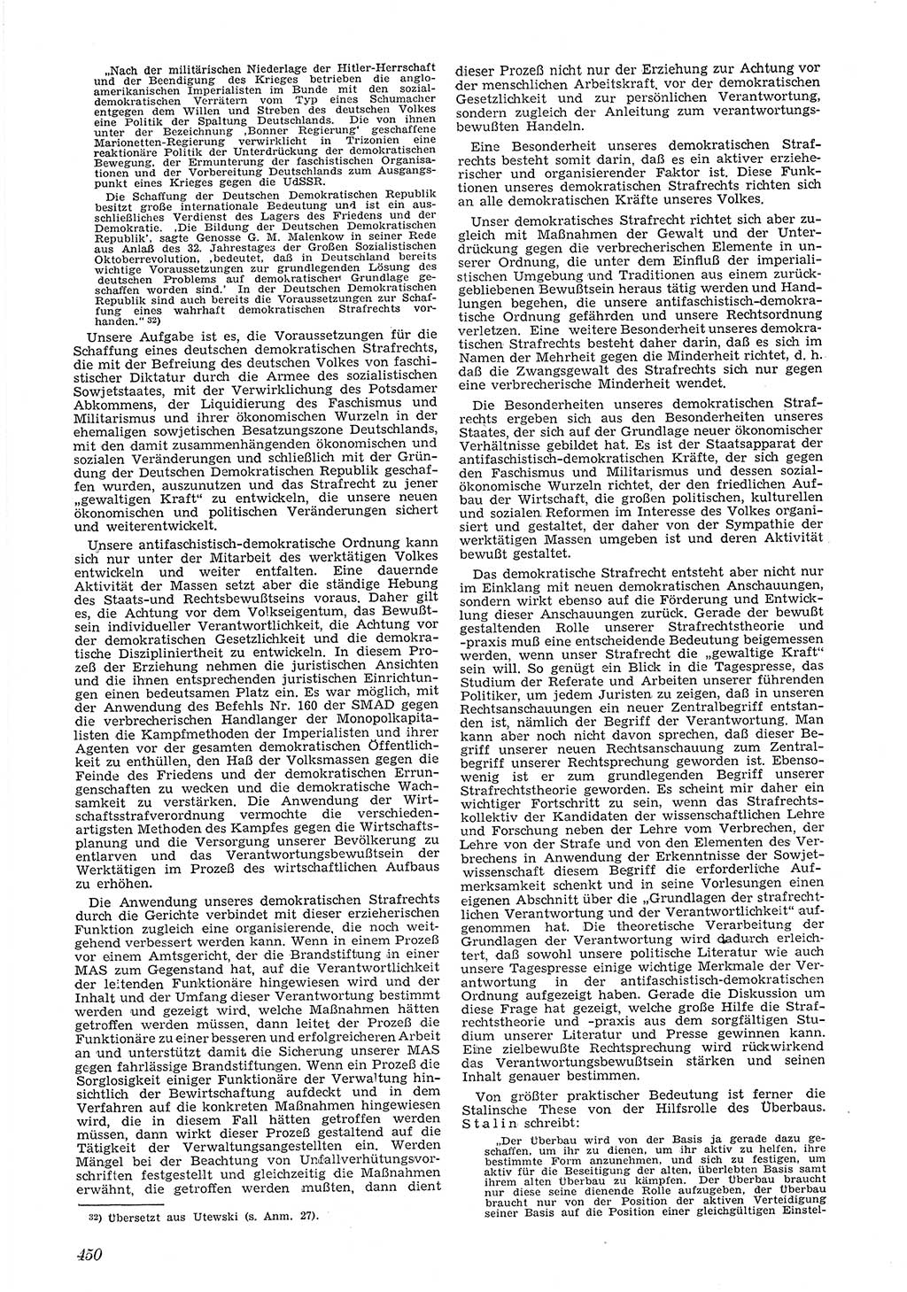 Neue Justiz (NJ), Zeitschrift für Recht und Rechtswissenschaft [Deutsche Demokratische Republik (DDR)], 5. Jahrgang 1951, Seite 450 (NJ DDR 1951, S. 450)