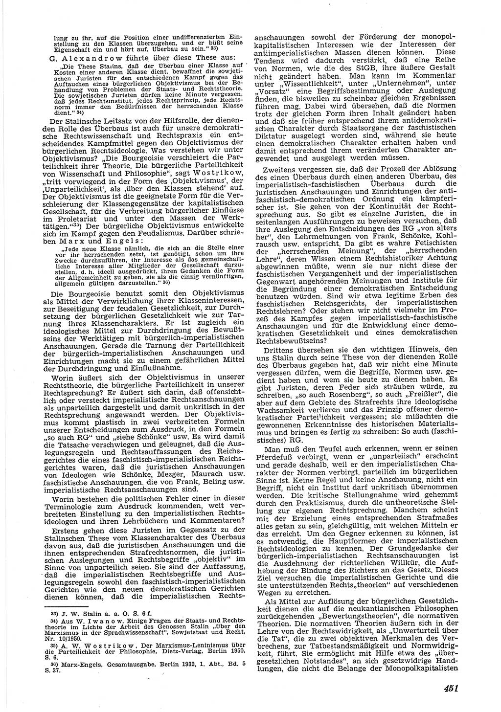 Neue Justiz (NJ), Zeitschrift für Recht und Rechtswissenschaft [Deutsche Demokratische Republik (DDR)], 5. Jahrgang 1951, Seite 451 (NJ DDR 1951, S. 451)