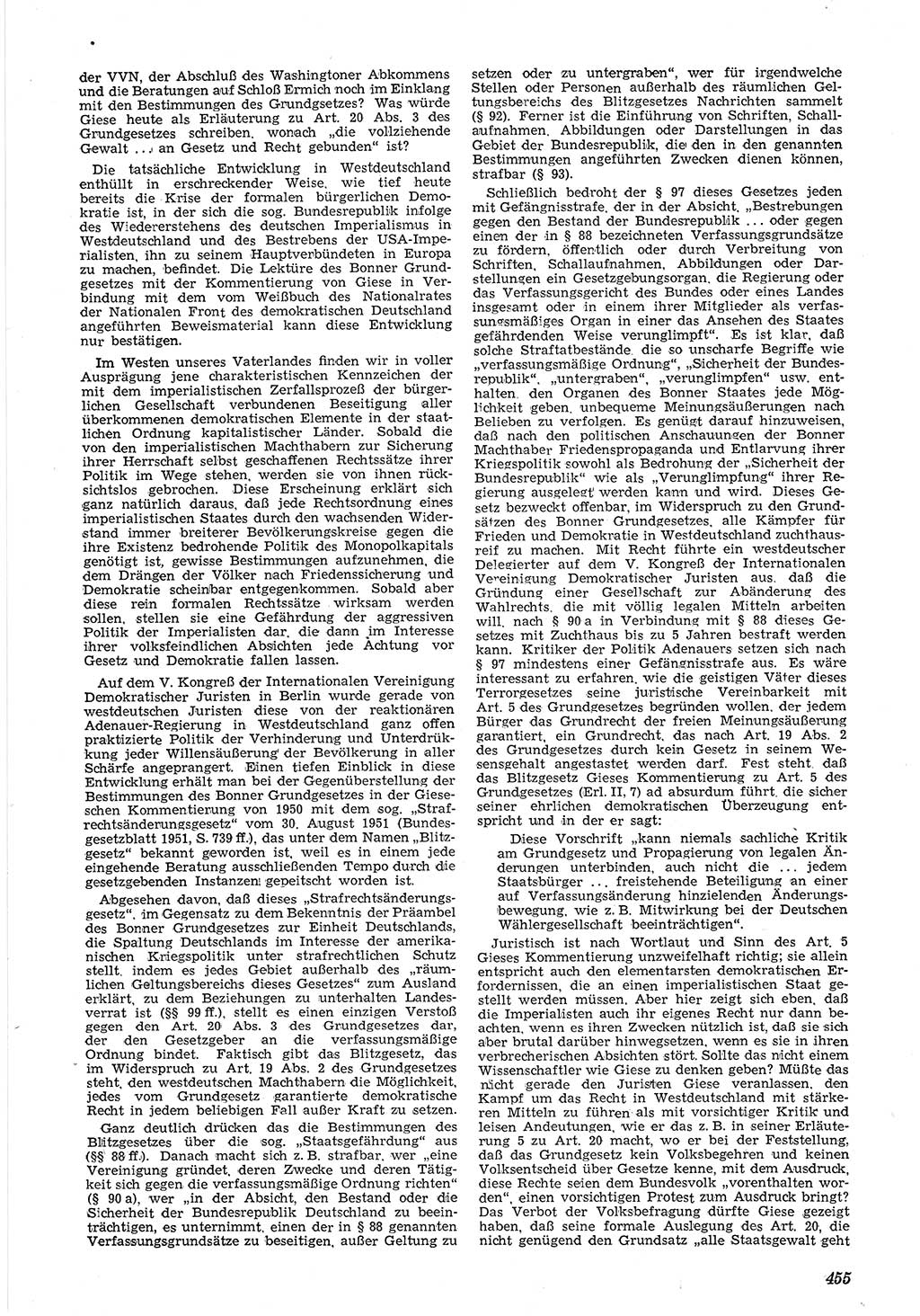 Neue Justiz (NJ), Zeitschrift für Recht und Rechtswissenschaft [Deutsche Demokratische Republik (DDR)], 5. Jahrgang 1951, Seite 455 (NJ DDR 1951, S. 455)