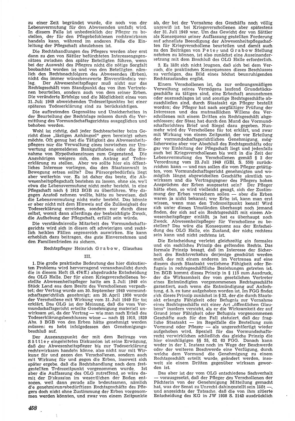 Neue Justiz (NJ), Zeitschrift für Recht und Rechtswissenschaft [Deutsche Demokratische Republik (DDR)], 5. Jahrgang 1951, Seite 458 (NJ DDR 1951, S. 458)