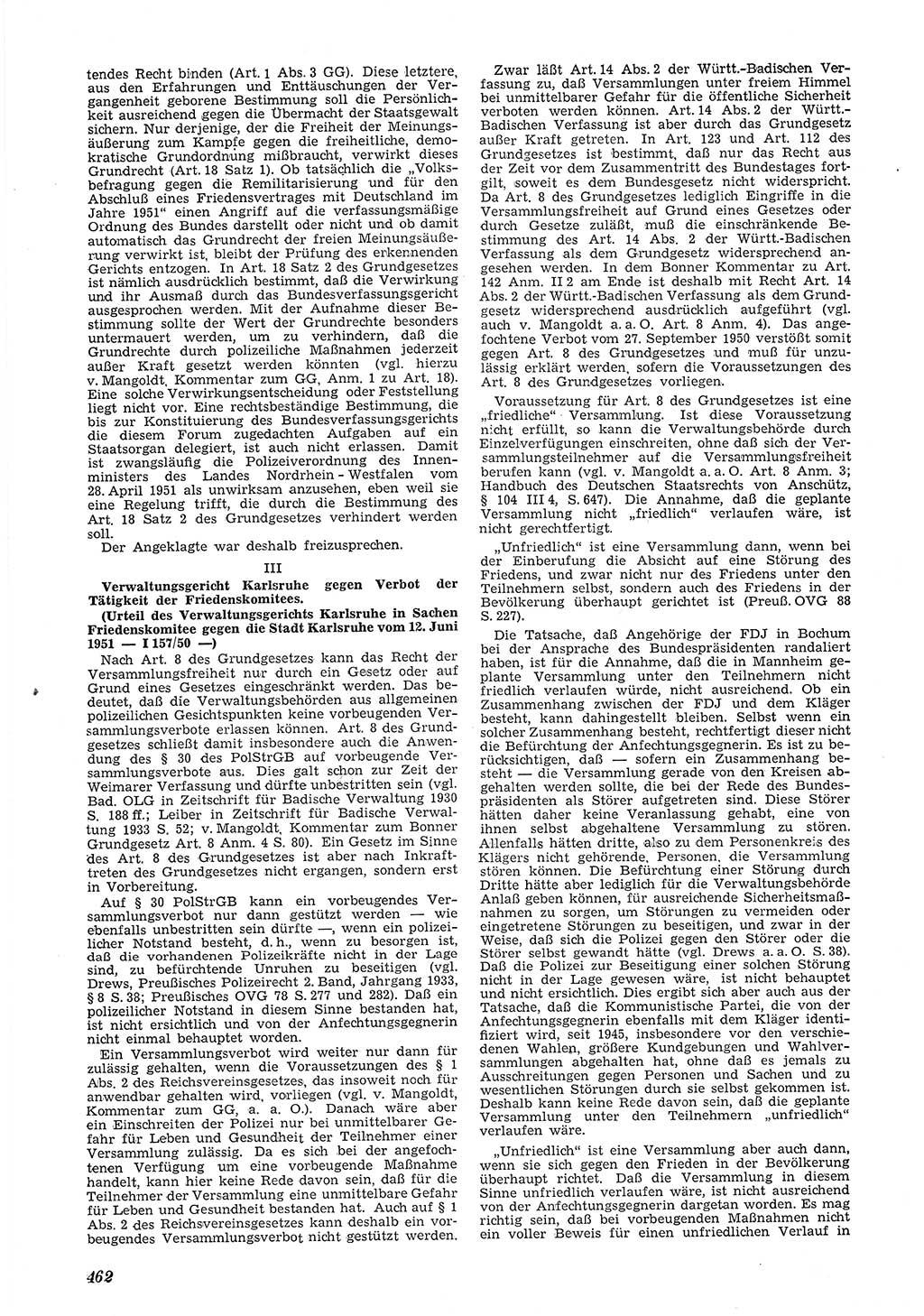 Neue Justiz (NJ), Zeitschrift für Recht und Rechtswissenschaft [Deutsche Demokratische Republik (DDR)], 5. Jahrgang 1951, Seite 462 (NJ DDR 1951, S. 462)