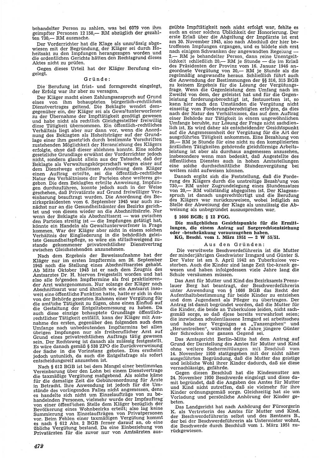 Neue Justiz (NJ), Zeitschrift für Recht und Rechtswissenschaft [Deutsche Demokratische Republik (DDR)], 5. Jahrgang 1951, Seite 472 (NJ DDR 1951, S. 472)