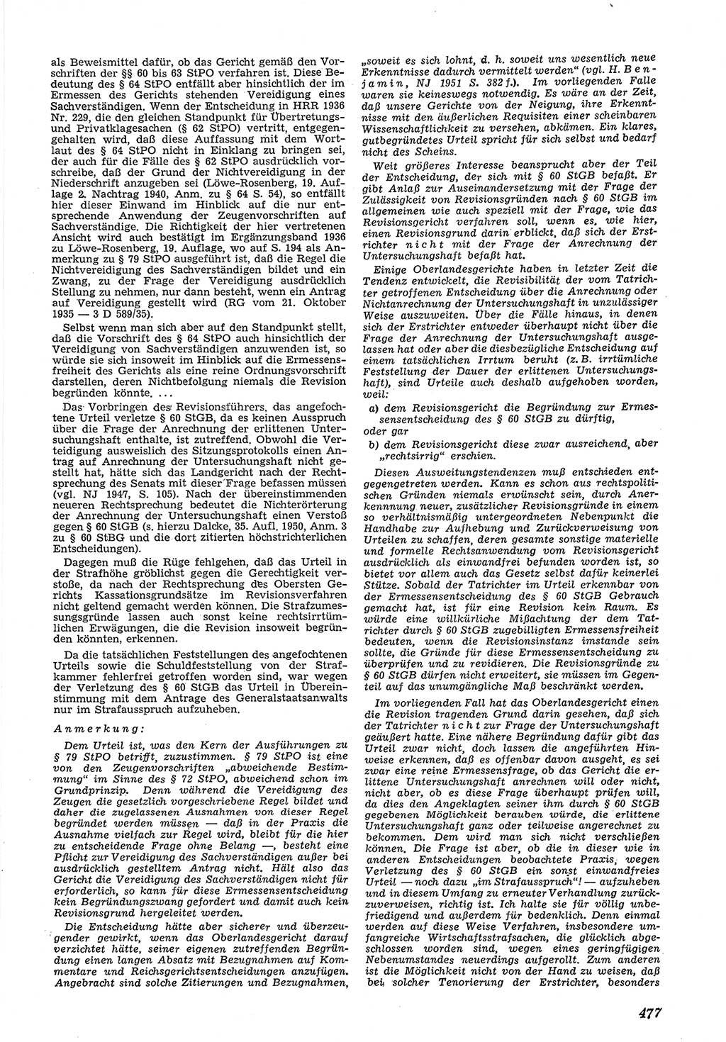 Neue Justiz (NJ), Zeitschrift für Recht und Rechtswissenschaft [Deutsche Demokratische Republik (DDR)], 5. Jahrgang 1951, Seite 477 (NJ DDR 1951, S. 477)