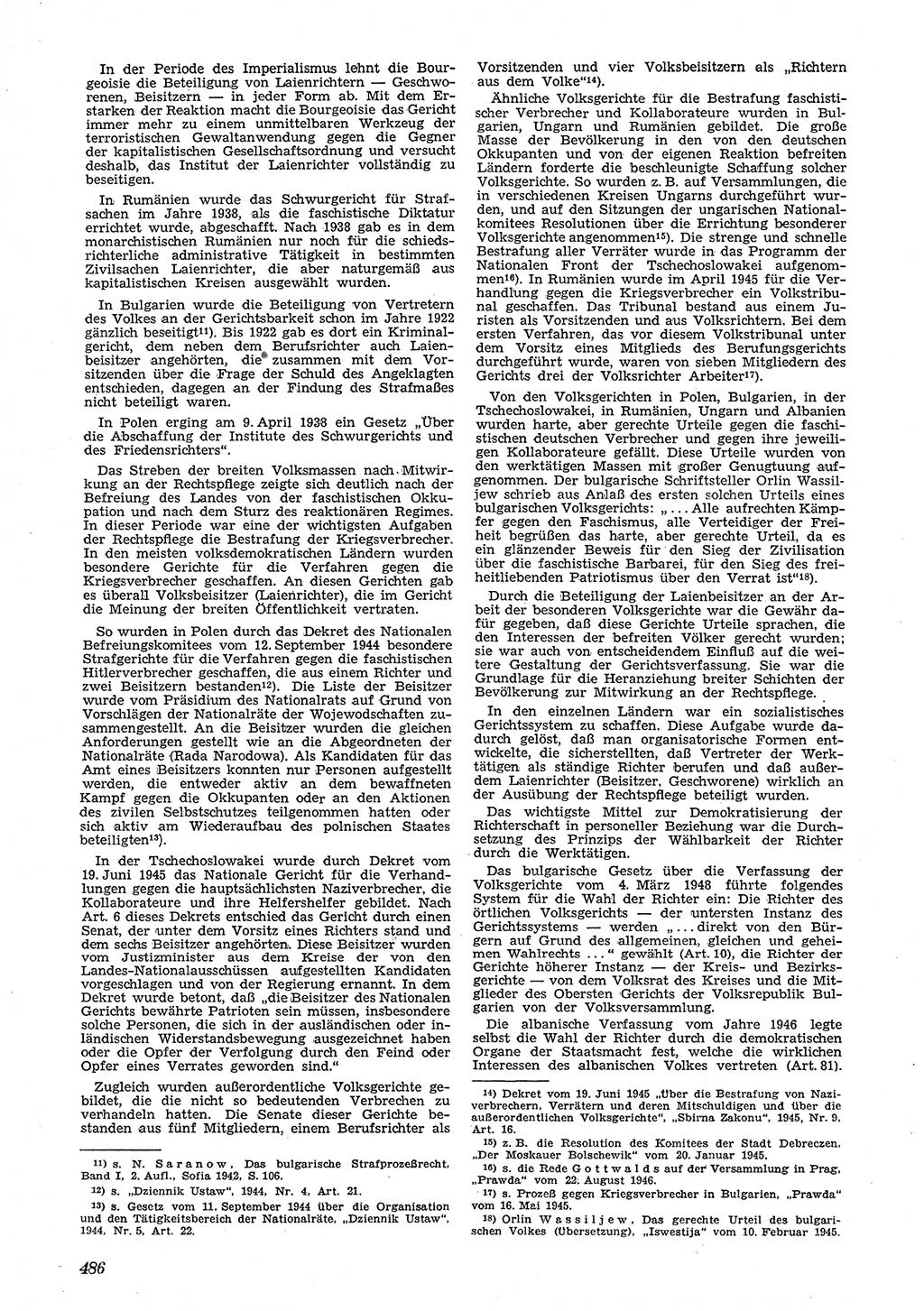 Neue Justiz (NJ), Zeitschrift für Recht und Rechtswissenschaft [Deutsche Demokratische Republik (DDR)], 5. Jahrgang 1951, Seite 486 (NJ DDR 1951, S. 486)