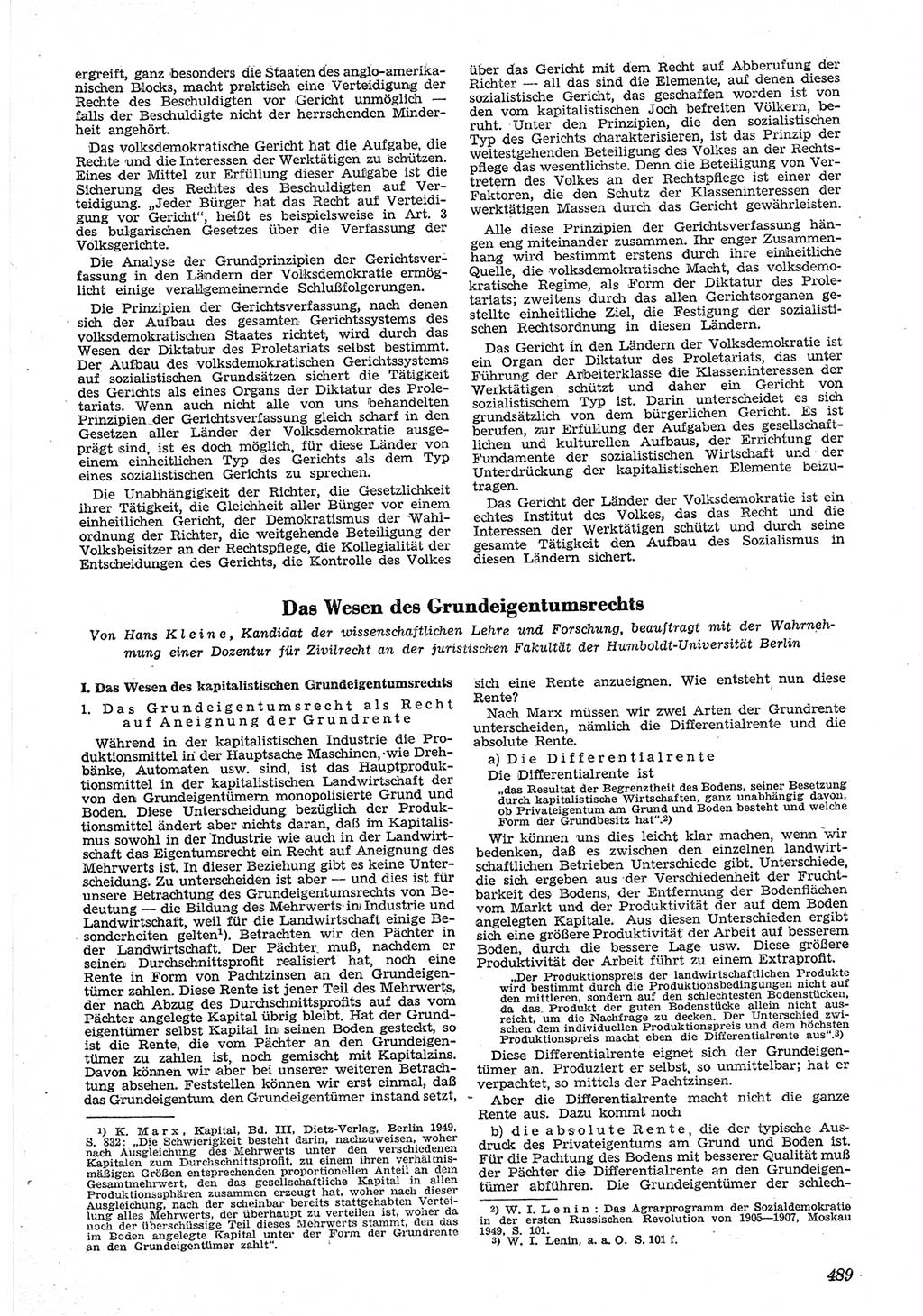 Neue Justiz (NJ), Zeitschrift für Recht und Rechtswissenschaft [Deutsche Demokratische Republik (DDR)], 5. Jahrgang 1951, Seite 489 (NJ DDR 1951, S. 489)