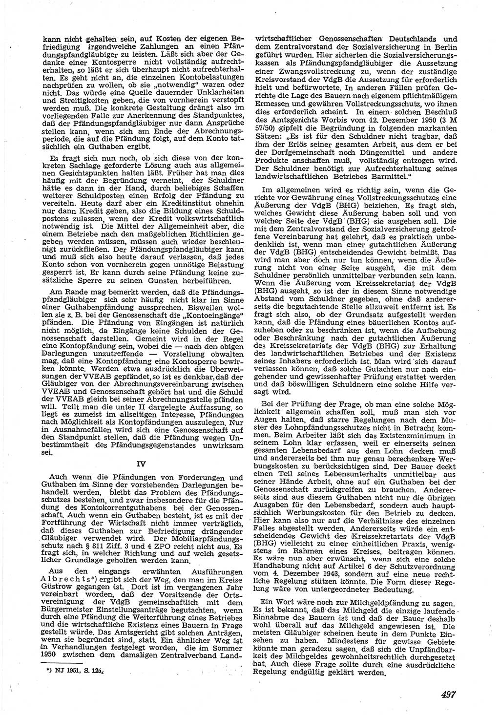 Neue Justiz (NJ), Zeitschrift für Recht und Rechtswissenschaft [Deutsche Demokratische Republik (DDR)], 5. Jahrgang 1951, Seite 497 (NJ DDR 1951, S. 497)