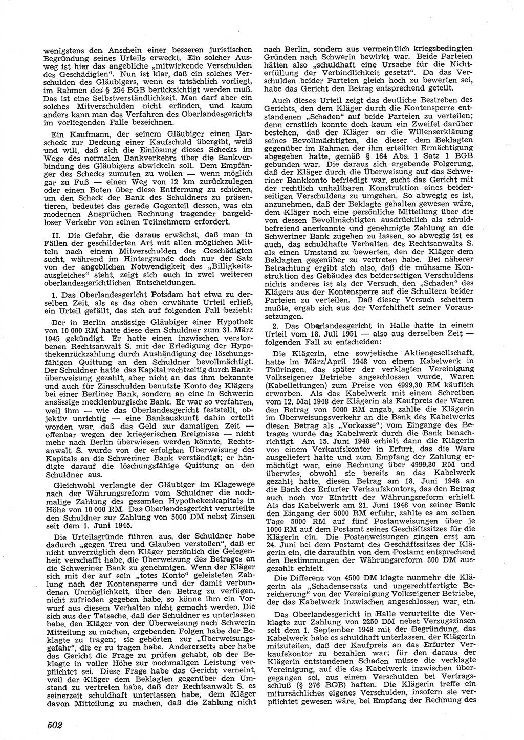 Neue Justiz (NJ), Zeitschrift für Recht und Rechtswissenschaft [Deutsche Demokratische Republik (DDR)], 5. Jahrgang 1951, Seite 502 (NJ DDR 1951, S. 502)