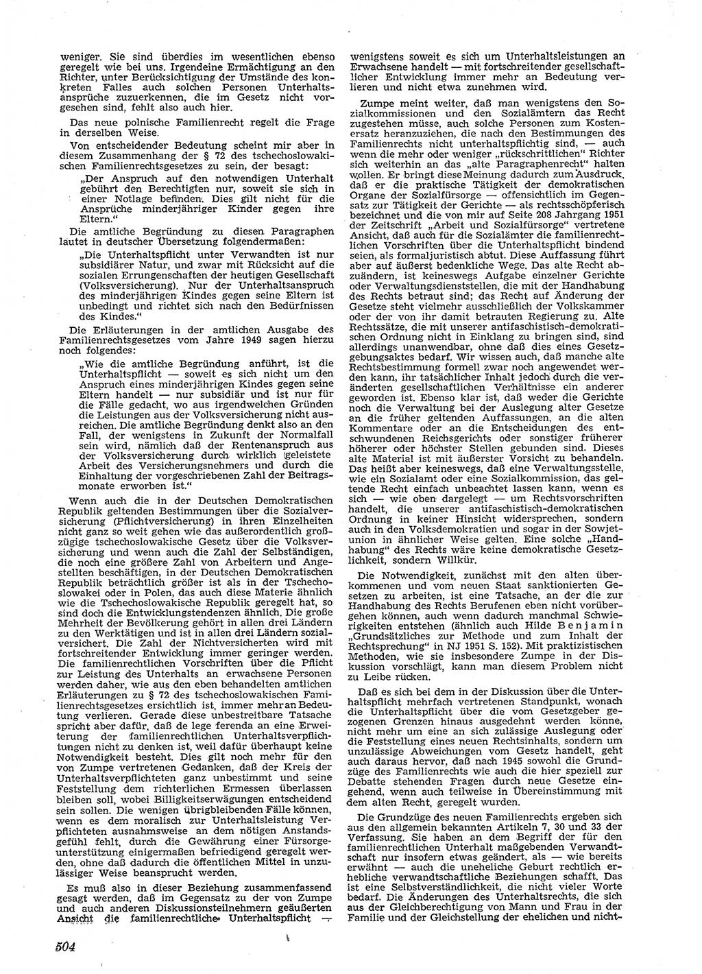Neue Justiz (NJ), Zeitschrift für Recht und Rechtswissenschaft [Deutsche Demokratische Republik (DDR)], 5. Jahrgang 1951, Seite 504 (NJ DDR 1951, S. 504)