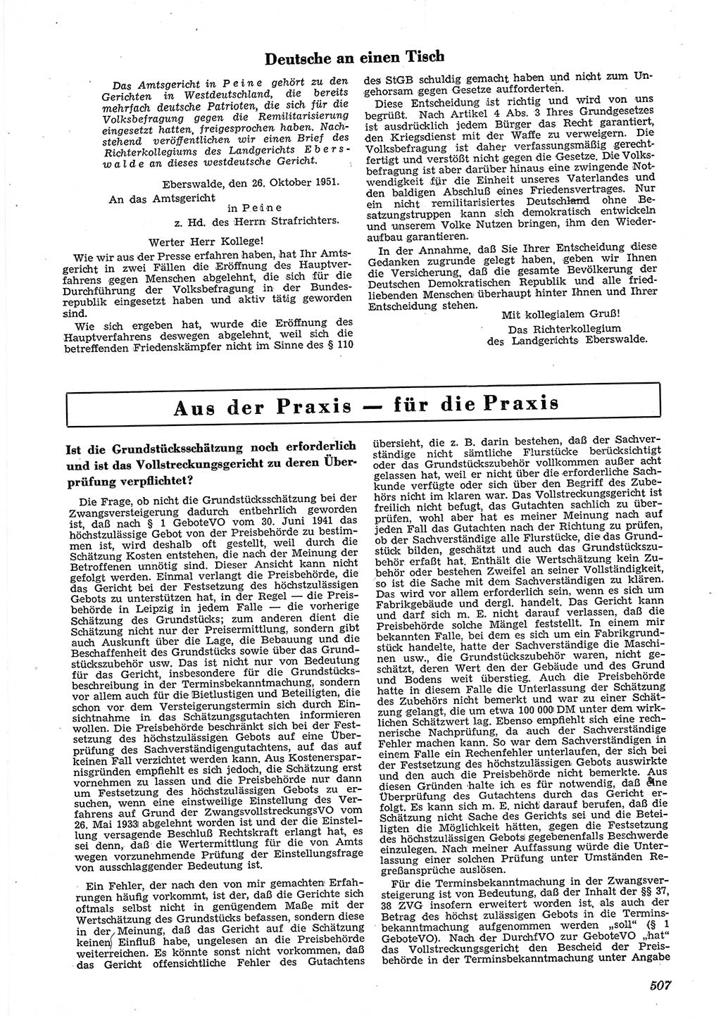 Neue Justiz (NJ), Zeitschrift für Recht und Rechtswissenschaft [Deutsche Demokratische Republik (DDR)], 5. Jahrgang 1951, Seite 507 (NJ DDR 1951, S. 507)