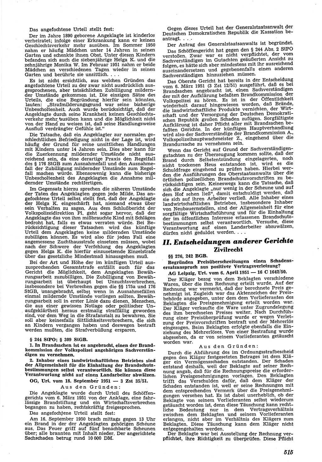 Neue Justiz (NJ), Zeitschrift für Recht und Rechtswissenschaft [Deutsche Demokratische Republik (DDR)], 5. Jahrgang 1951, Seite 515 (NJ DDR 1951, S. 515)