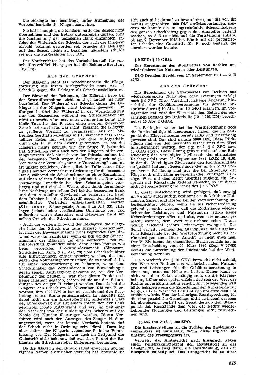 Neue Justiz (NJ), Zeitschrift für Recht und Rechtswissenschaft [Deutsche Demokratische Republik (DDR)], 5. Jahrgang 1951, Seite 519 (NJ DDR 1951, S. 519)