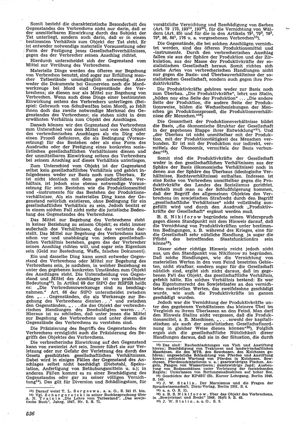 Neue Justiz (NJ), Zeitschrift für Recht und Rechtswissenschaft [Deutsche Demokratische Republik (DDR)], 5. Jahrgang 1951, Seite 536 (NJ DDR 1951, S. 536)