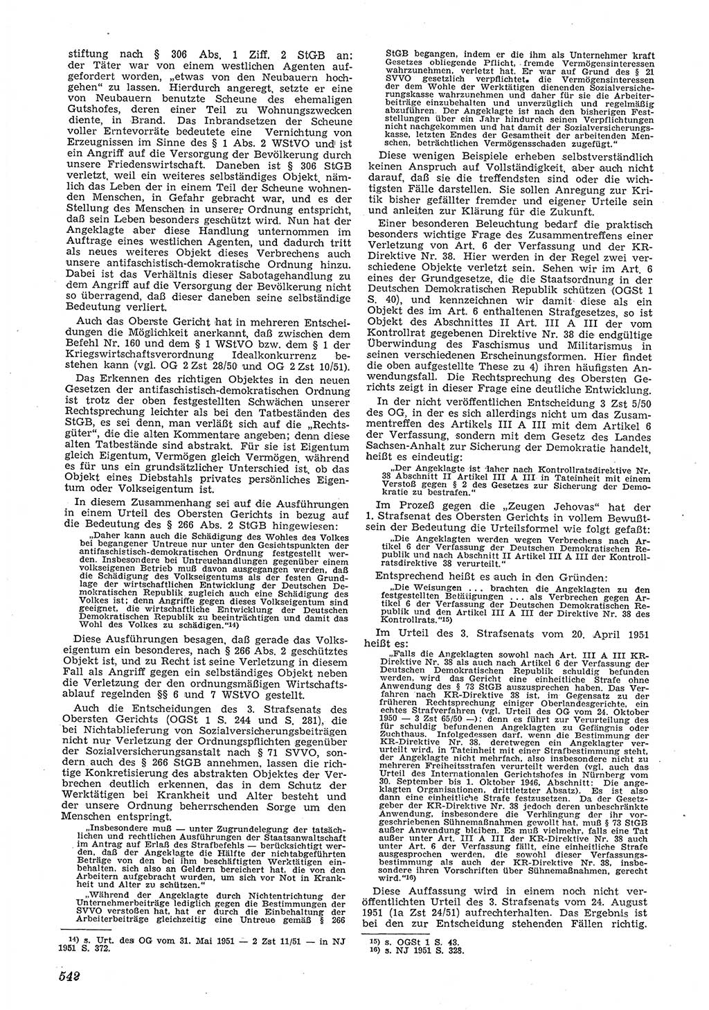 Neue Justiz (NJ), Zeitschrift für Recht und Rechtswissenschaft [Deutsche Demokratische Republik (DDR)], 5. Jahrgang 1951, Seite 542 (NJ DDR 1951, S. 542)