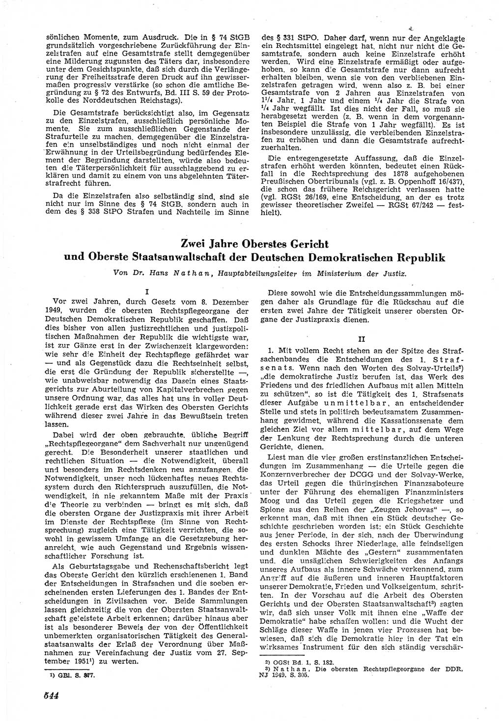 Neue Justiz (NJ), Zeitschrift für Recht und Rechtswissenschaft [Deutsche Demokratische Republik (DDR)], 5. Jahrgang 1951, Seite 544 (NJ DDR 1951, S. 544)