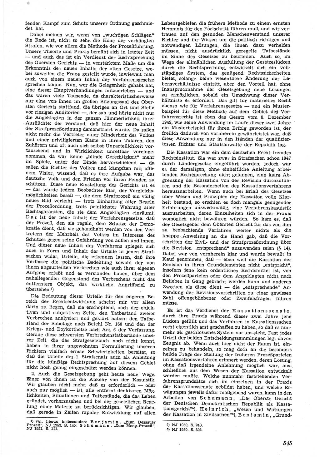 Neue Justiz (NJ), Zeitschrift für Recht und Rechtswissenschaft [Deutsche Demokratische Republik (DDR)], 5. Jahrgang 1951, Seite 545 (NJ DDR 1951, S. 545)