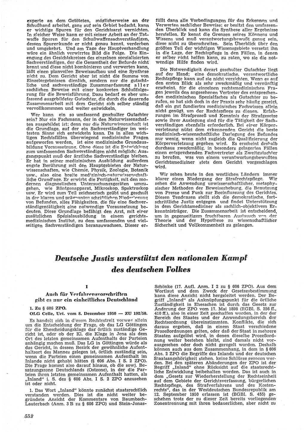 Neue Justiz (NJ), Zeitschrift für Recht und Rechtswissenschaft [Deutsche Demokratische Republik (DDR)], 5. Jahrgang 1951, Seite 552 (NJ DDR 1951, S. 552)