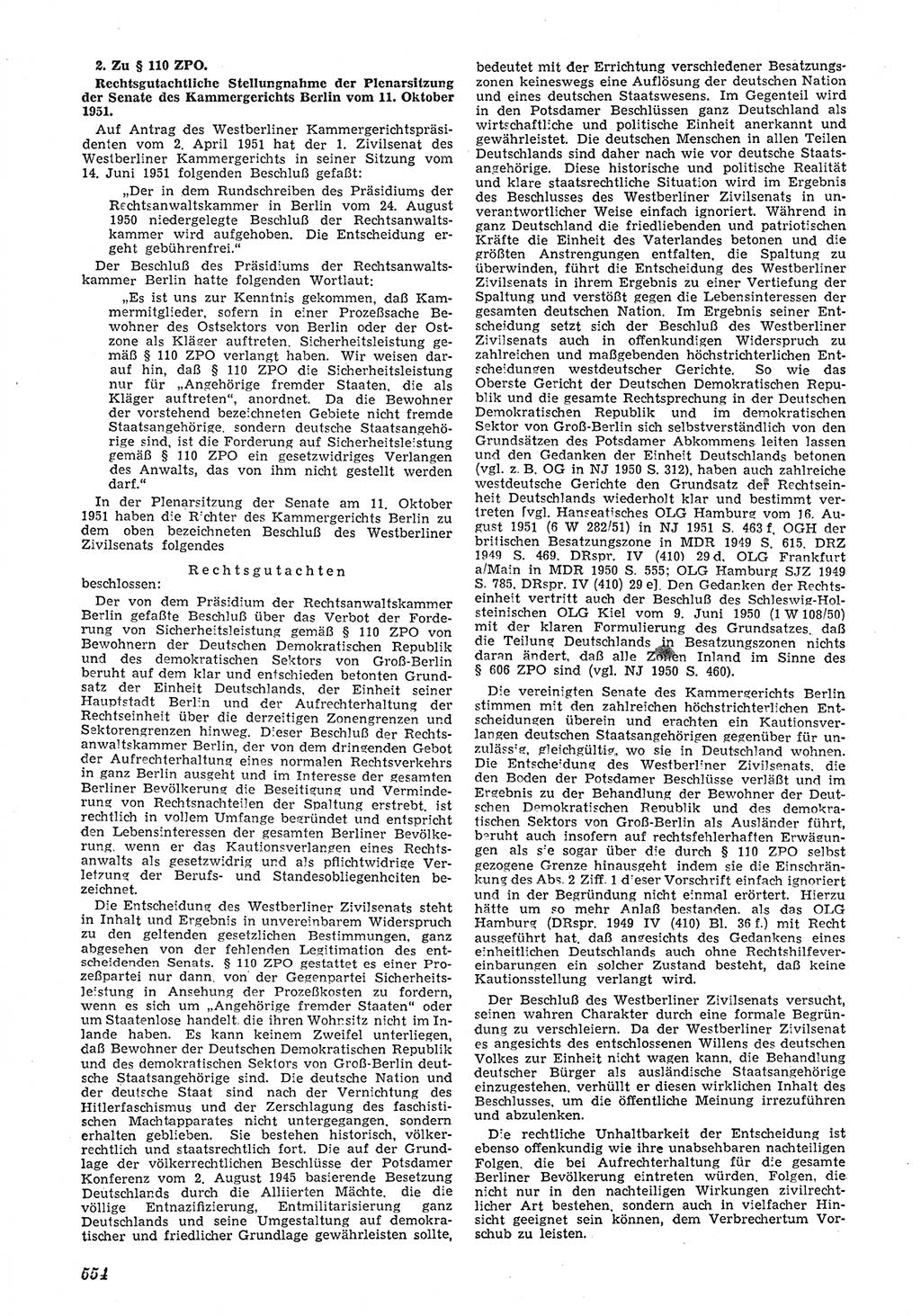Neue Justiz (NJ), Zeitschrift für Recht und Rechtswissenschaft [Deutsche Demokratische Republik (DDR)], 5. Jahrgang 1951, Seite 554 (NJ DDR 1951, S. 554)